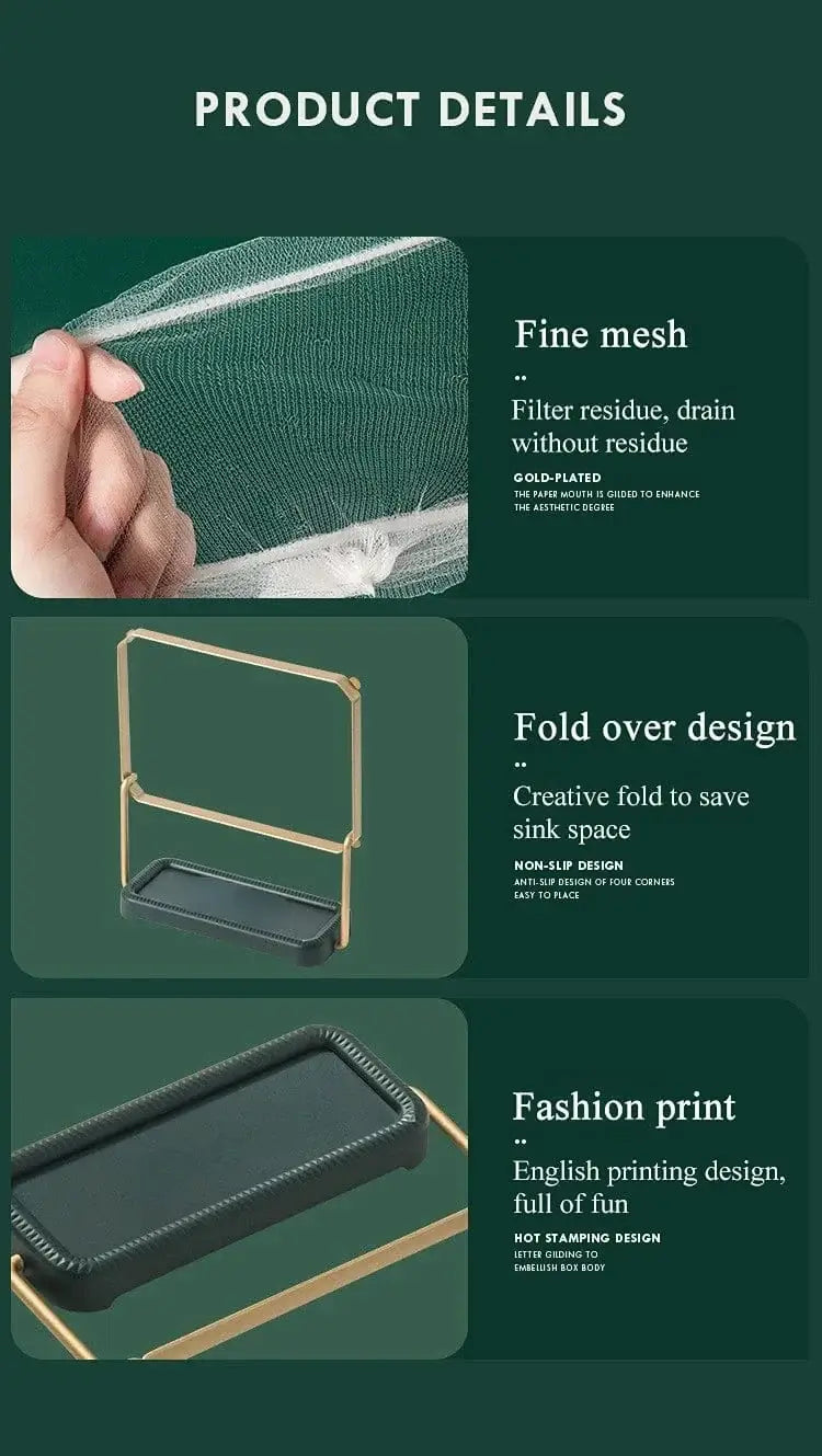 China China Sink Filter Rack Kitchen Foldable Sink Strainer Mesh Bag Stand Waste Garbage Net Shelf Anti-Clogging Disposable Garbage Mesh Bag