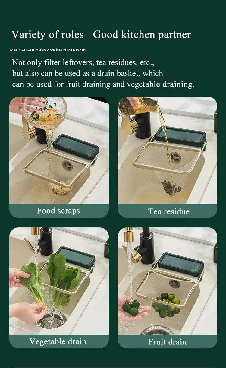 China China Sink Filter Rack Kitchen Foldable Sink Strainer Mesh Bag Stand Waste Garbage Net Shelf Anti-Clogging Disposable Garbage Mesh Bag
