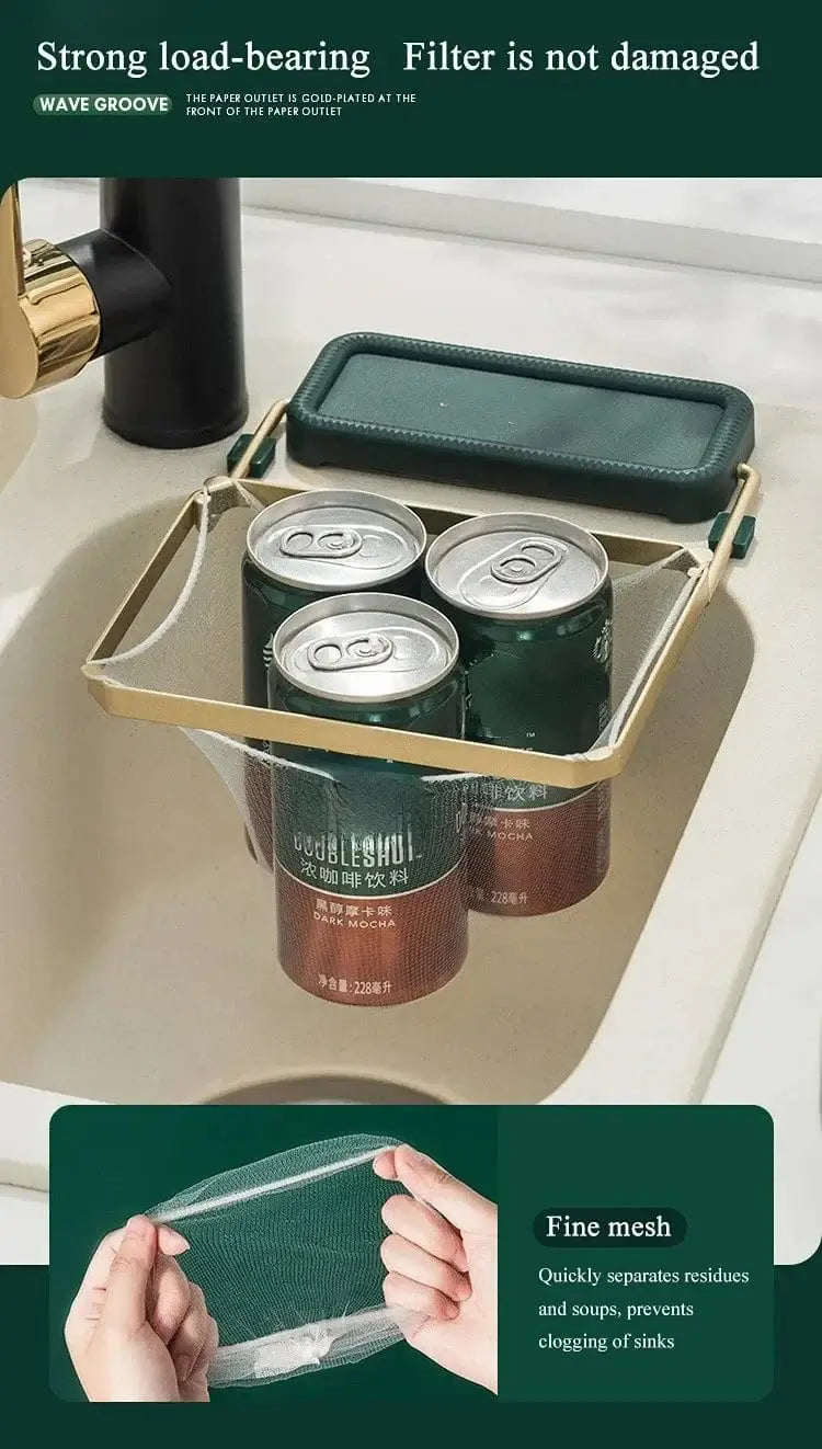 China China Sink Filter Rack Kitchen Foldable Sink Strainer Mesh Bag Stand Waste Garbage Net Shelf Anti-Clogging Disposable Garbage Mesh Bag