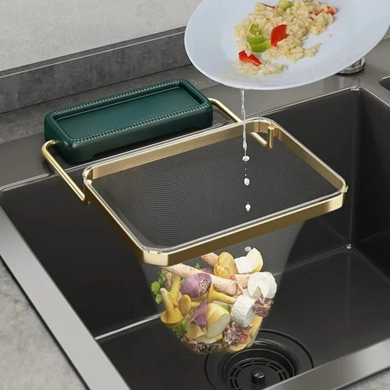 China China Sink Filter Rack Kitchen Foldable Sink Strainer Mesh Bag Stand Waste Garbage Net Shelf Anti-Clogging Disposable Garbage Mesh Bag