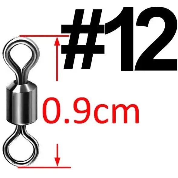 China China size 12 50 pcs Bearing Swivel Fishing Connector Stainless Steel Carp Fishing Accessories Snap Fishhook Lure Solid Ring Swivel Tackle