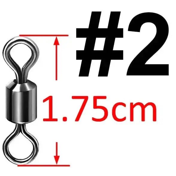 China China size 2 50 pcs Bearing Swivel Fishing Connector Stainless Steel Carp Fishing Accessories Snap Fishhook Lure Solid Ring Swivel Tackle