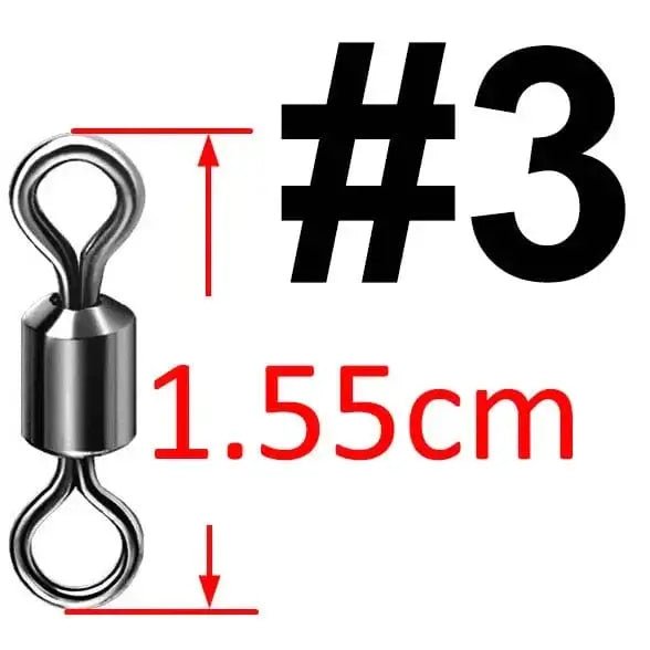 China China size 3 50 pcs Bearing Swivel Fishing Connector Stainless Steel Carp Fishing Accessories Snap Fishhook Lure Solid Ring Swivel Tackle