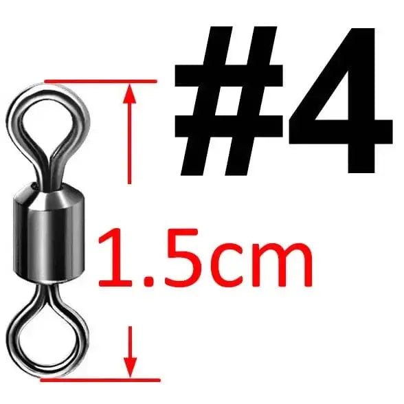 China China size 4 50 pcs Bearing Swivel Fishing Connector Stainless Steel Carp Fishing Accessories Snap Fishhook Lure Solid Ring Swivel Tackle