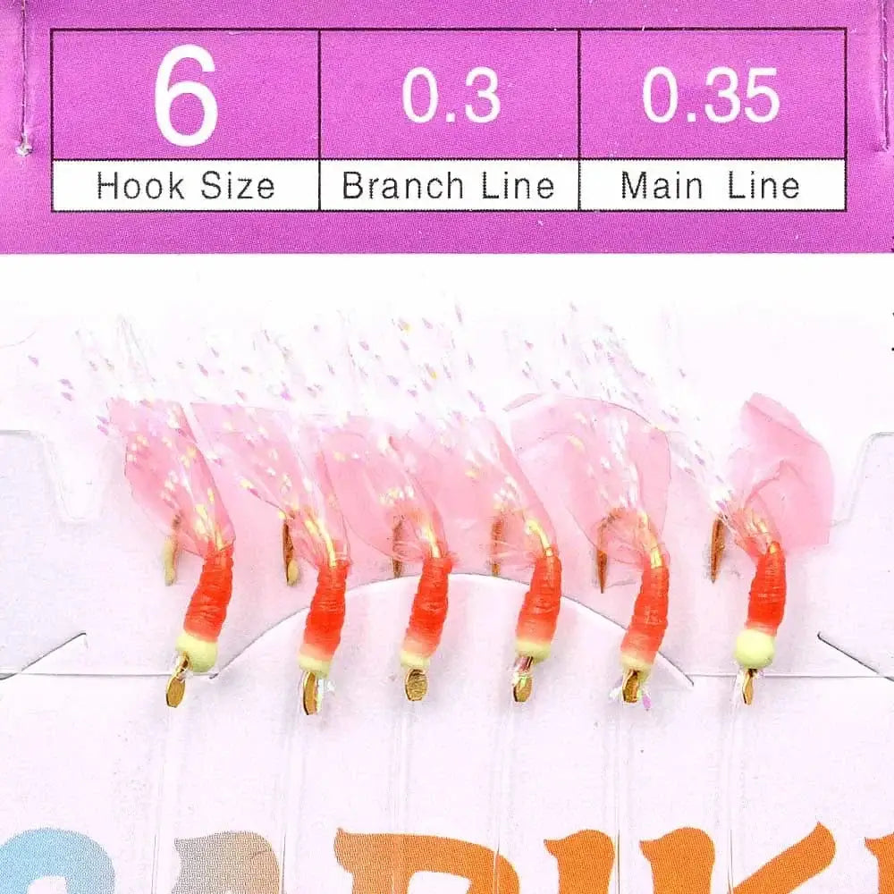 China China Size 6 5 Packs Sabiki rigs Bionic Fish Skin Sea Bait Artificial Feather Barbed String Hook with Luminous Beads Fishing tackle Pesca