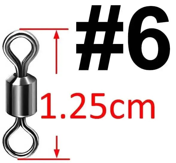 China China size 6 50 pcs Bearing Swivel Fishing Connector Stainless Steel Carp Fishing Accessories Snap Fishhook Lure Solid Ring Swivel Tackle