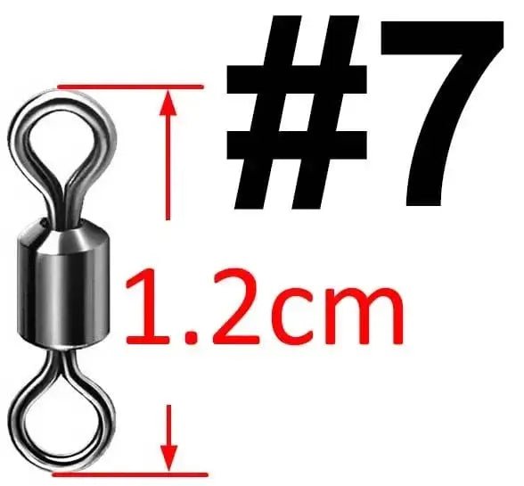 China China size 7 50 pcs Bearing Swivel Fishing Connector Stainless Steel Carp Fishing Accessories Snap Fishhook Lure Solid Ring Swivel Tackle
