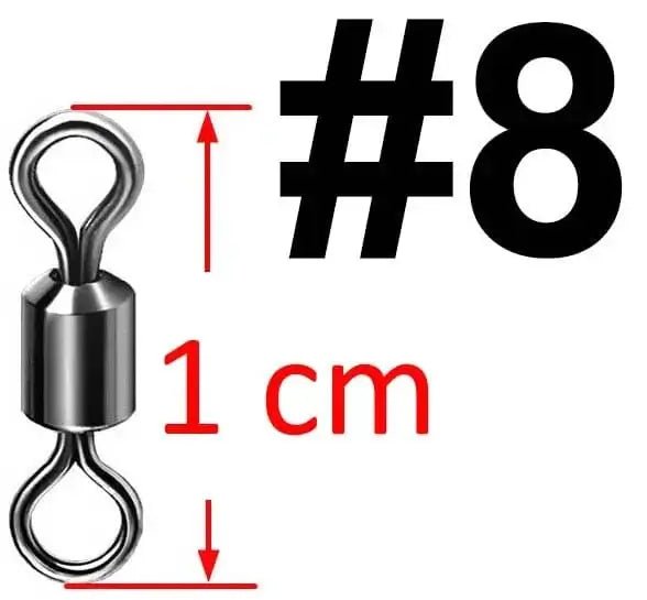 China China size 8 50 pcs Bearing Swivel Fishing Connector Stainless Steel Carp Fishing Accessories Snap Fishhook Lure Solid Ring Swivel Tackle