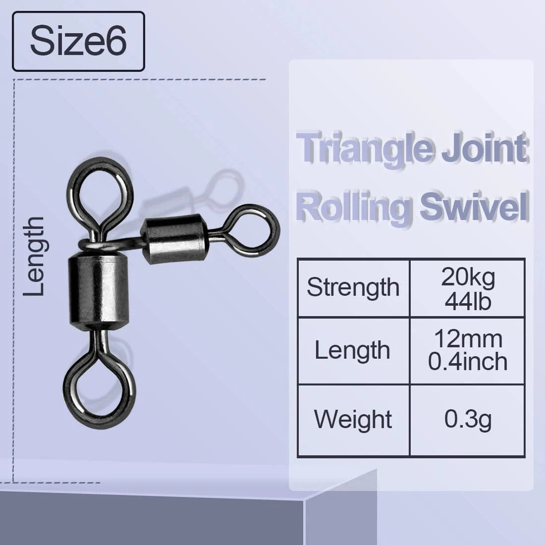 China China Size6 / 100pcs Bulk FishTrip Triangle Joint Rolling Swivels 3 Way Swivels Connector Catfish Fishing Accessories for Bottom Bouncing Rig, Catfish Rig