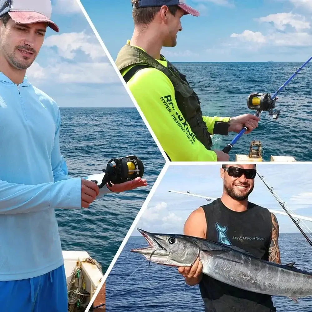 China China Sougayilang DTR-30 Trolling Drum Fishing Reels 3+1BB Left/Right Hand Saltwater Trolling Drum Fishing Reel Max Drag 28kg Pesca