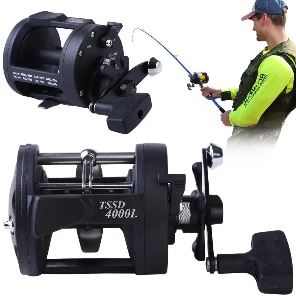 China China Sougayilang DTR-30 Trolling Drum Fishing Reels 3+1BB Left/Right Hand Saltwater Trolling Drum Fishing Reel Max Drag 28kg Pesca