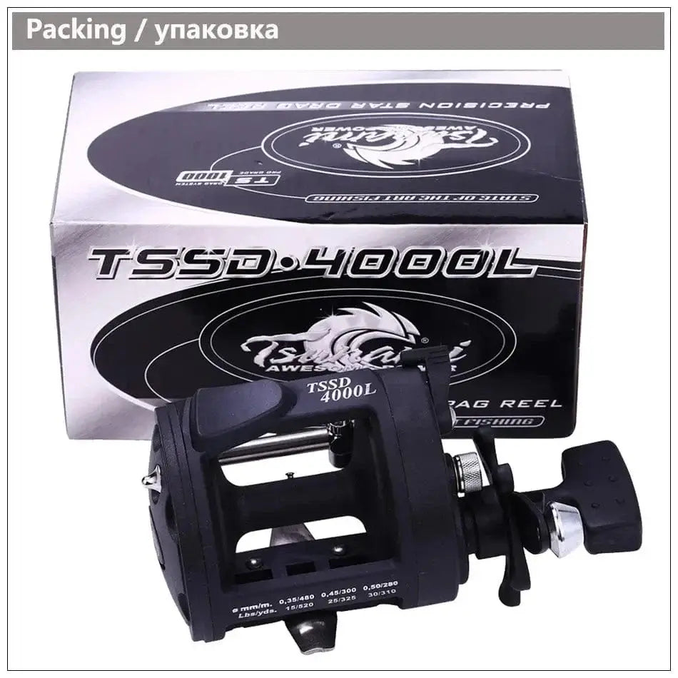 China China Sougayilang DTR-30 Trolling Drum Fishing Reels 3+1BB Left/Right Hand Saltwater Trolling Drum Fishing Reel Max Drag 28kg Pesca