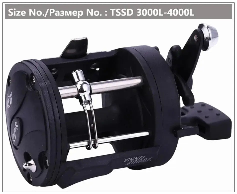 China China Sougayilang DTR-30 Trolling Drum Fishing Reels 3+1BB Left/Right Hand Saltwater Trolling Drum Fishing Reel Max Drag 28kg Pesca