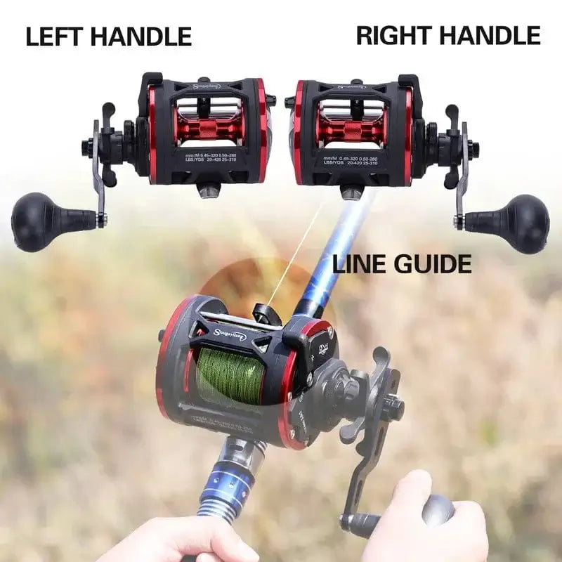 China China Sougayilang DTR-30 Trolling Drum Fishing Reels 3+1BB Left/Right Hand Saltwater Trolling Drum Fishing Reel Max Drag 28kg Pesca