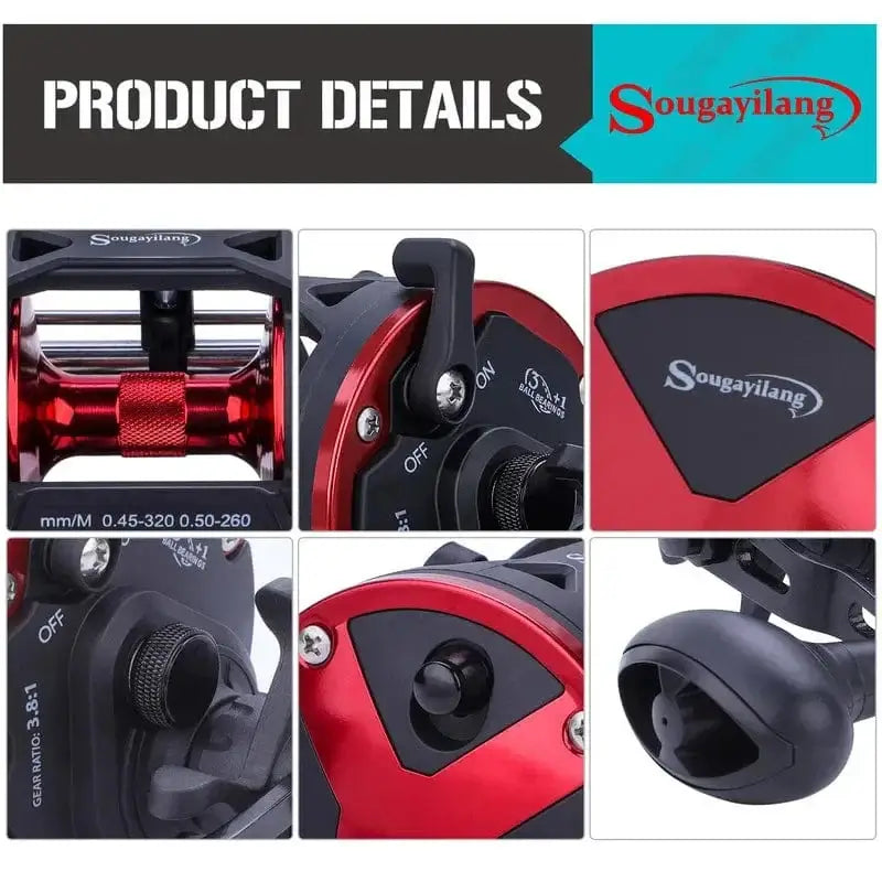 China China Sougayilang DTR-30 Trolling Drum Fishing Reels 3+1BB Left/Right Hand Saltwater Trolling Drum Fishing Reel Max Drag 28kg Pesca