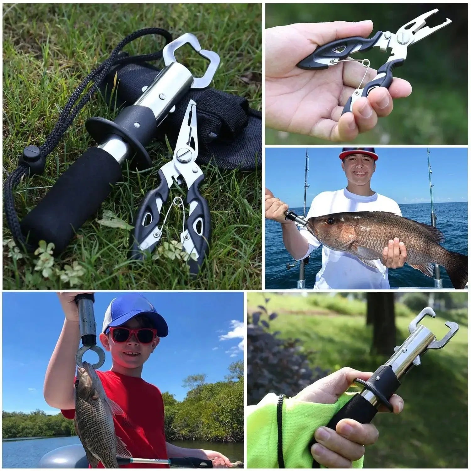 China China Sougayilang Fishing Pliers Fish Grip Tools Saltwater Resistant Aluminum Pliers EVA Handle Split Ring Hook Remover Pesca