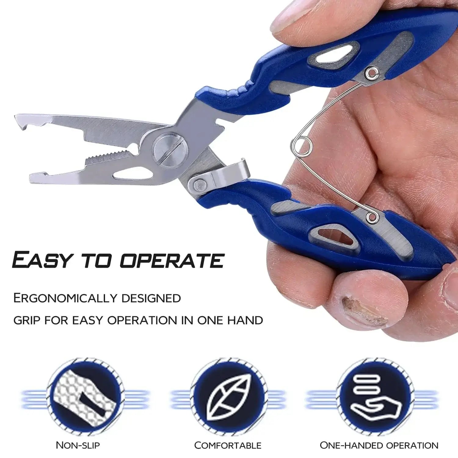 China China Sougayilang Fishing Pliers Fish Grip Tools Saltwater Resistant Aluminum Pliers EVA Handle Split Ring Hook Remover Pesca