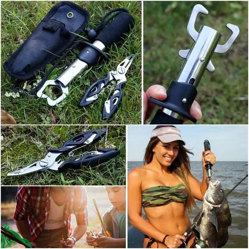 China China Sougayilang Fishing Pliers Fish Grip Tools Saltwater Resistant Aluminum Pliers EVA Handle Split Ring Hook Remover Pesca