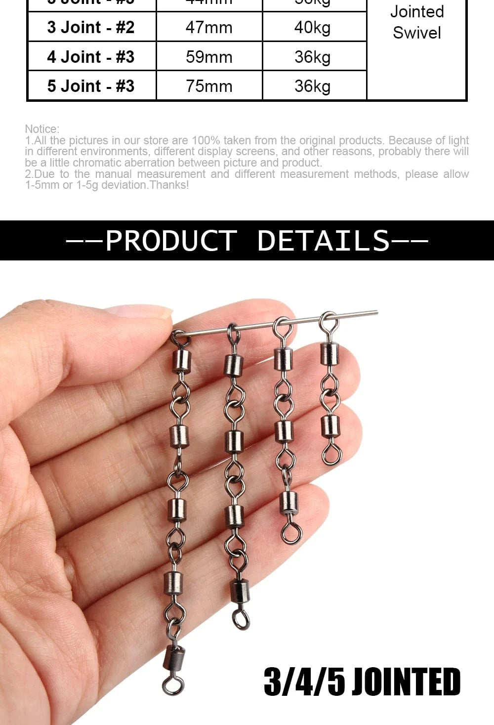 China China Spinpoler 3 4 5 Joint Fishing Swivels Copper Body with Stainless Steel for Saltwater Sea Fishing Stinger Hooks Accessories