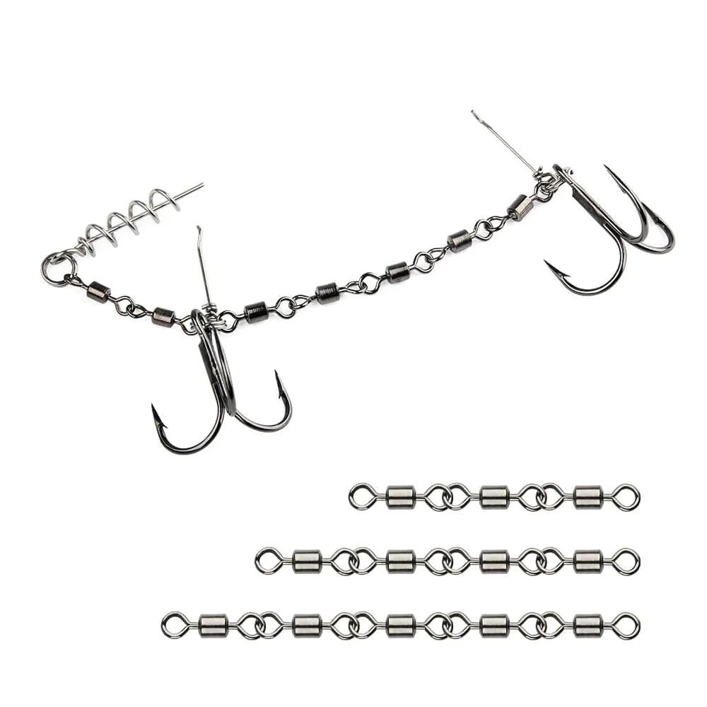 China China Spinpoler 3 4 5 Joint Fishing Swivels Copper Body with Stainless Steel for Saltwater Sea Fishing Stinger Hooks Accessories