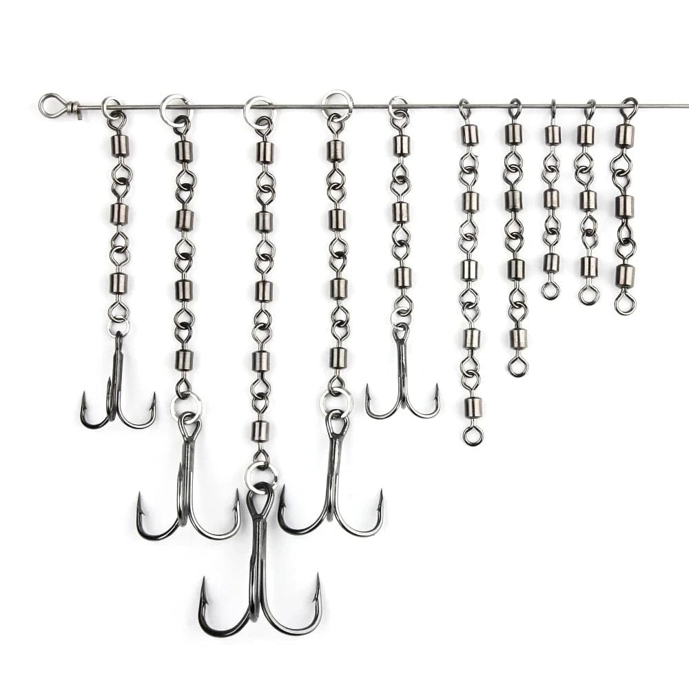 China China Spinpoler 3 4 5 Joint Fishing Swivels Copper Body with Stainless Steel for Saltwater Sea Fishing Stinger Hooks Accessories