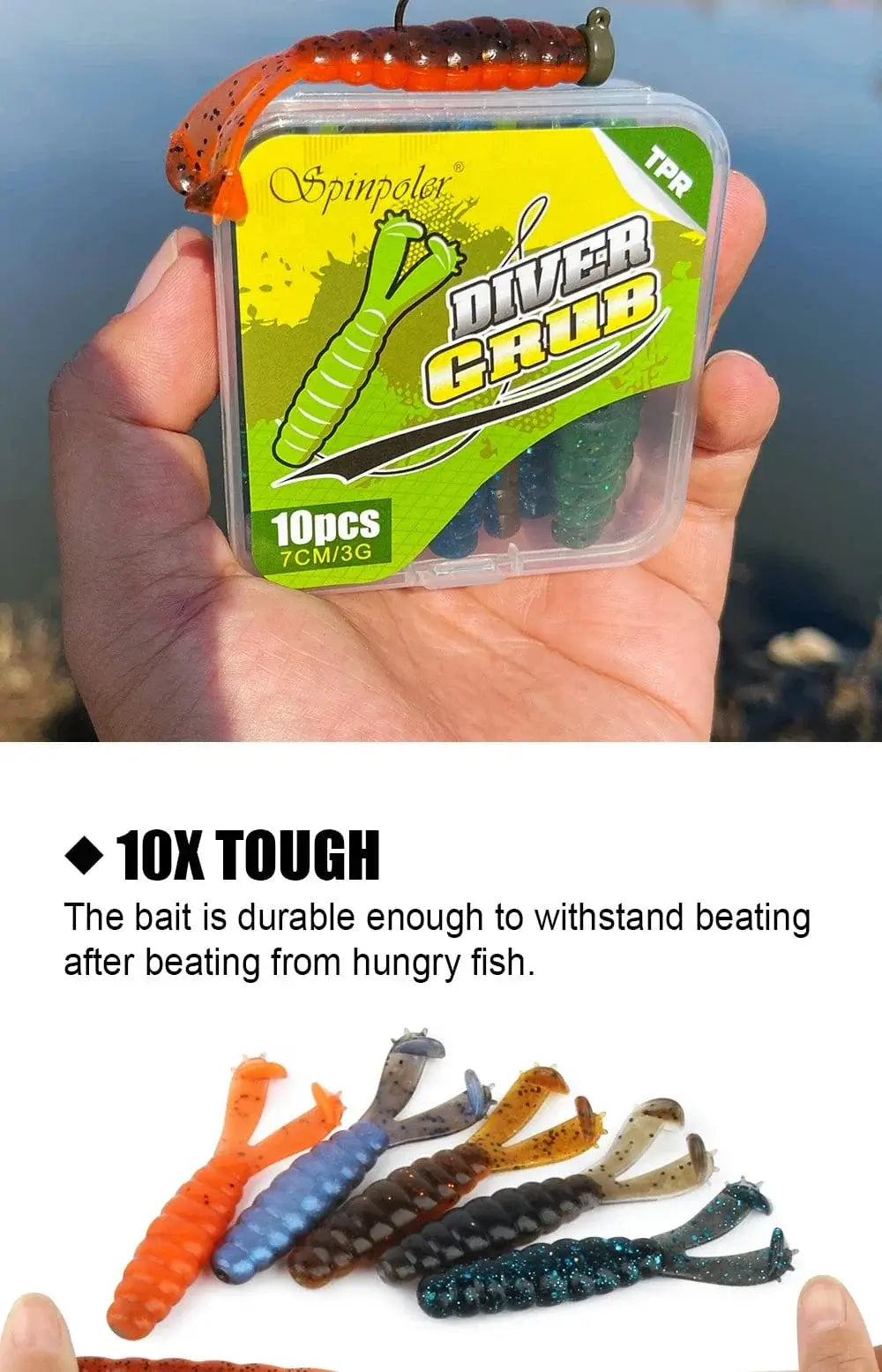 China China Spinpoler Diver Grub Fishing Lure Soft Bait Twin T Tail Floating Tpr 7cm Salted Shad Worm Frog Artificial Bass Swimbait Pesca