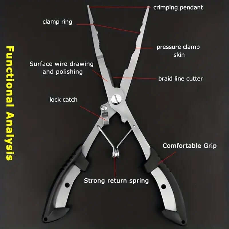 China China Stainless Steel Fishing Pliers with Non-Slip Handle and Hook Remover - Durable and Multifunctional Fishing Scissors