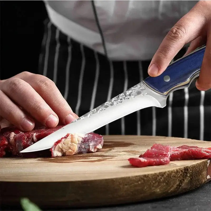 China China Stainless Steel Kitchen Chef Boning Knifes Handmade Fishing Knife Meat Cleaver Butcher Knife with knife Cover Kitchen Supplies