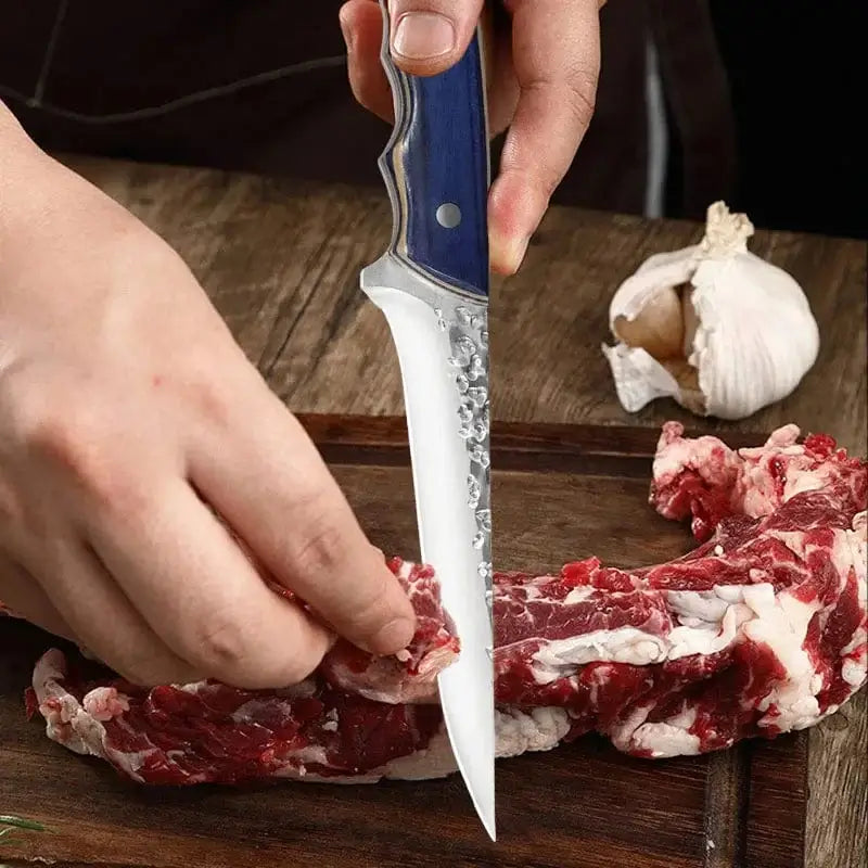 China China Stainless Steel Kitchen Chef Boning Knifes Handmade Fishing Knife Meat Cleaver Butcher Knife with knife Cover Kitchen Supplies