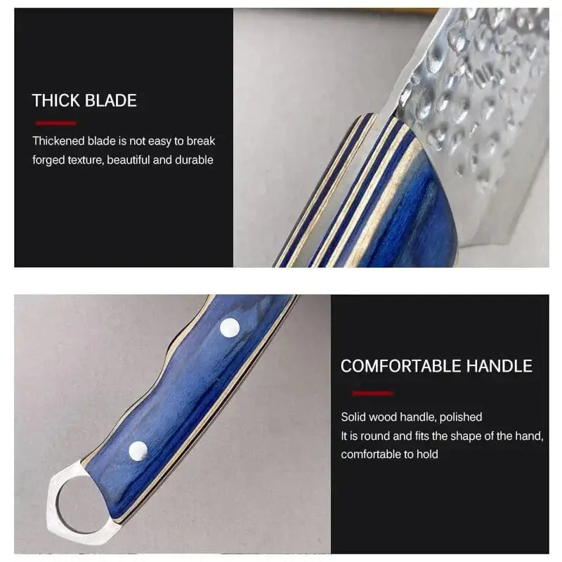 China China Stainless Steel Kitchen Chef Boning Knifes Handmade Fishing Knife Meat Cleaver Butcher Knife with knife Cover Kitchen Supplies