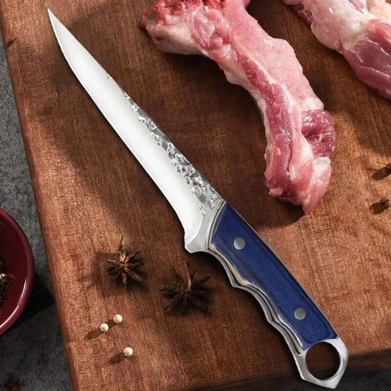 China China Stainless Steel Kitchen Chef Boning Knifes Handmade Fishing Knife Meat Cleaver Butcher Knife with knife Cover Kitchen Supplies