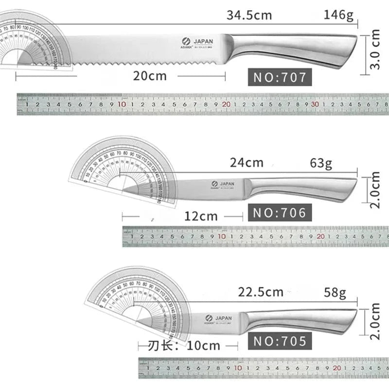China China Stainless Steel Kitchen Knife Kitchen Knives Set Chef Knives Sets Chef Slicer Paring Bread Utility Knife Scissors Sharpener