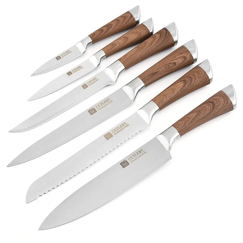 China China Stainless Steel Knife Set Kitchen Knives 6 Pcs Set Fruit Utility Boning Bread Slicing Chef Slicer Nakiri Paring Cooking Knife