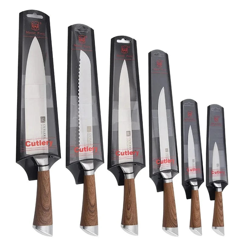 China China Stainless Steel Knife Set Kitchen Knives 6 Pcs Set Fruit Utility Boning Bread Slicing Chef Slicer Nakiri Paring Cooking Knife