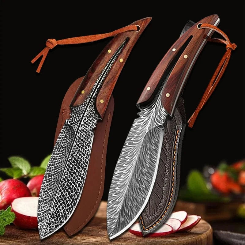 China China Stainless Steel Utility Knife Kitchen Boning Knife with Sheath Cleaver Barbecue Cutting Fishing Knife Paring Cooking Tools