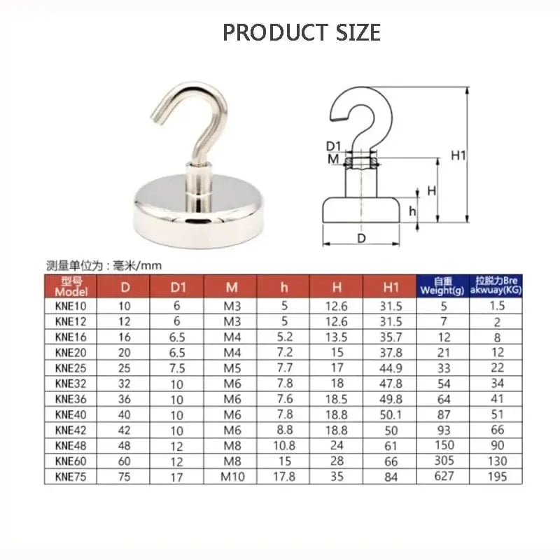 China China Strong Powerful Round Neodymium Magnet Hook Salvage Magnet Sea Fishing Equipments Holder Pulling Mounting Pot with Ring Hooks
