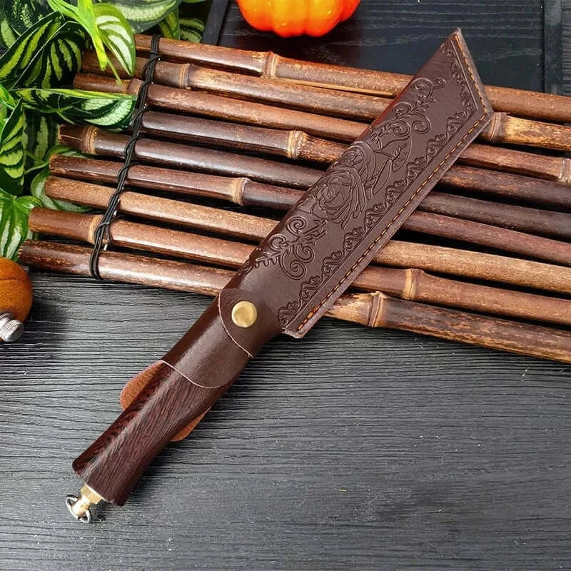 China China Style A with cover 7 inch Forged Stainless Steel Kitchen Knife Handmade Chef Butcher Fishing Knife Wooden Handle Cleaver Meat Cooking Knives