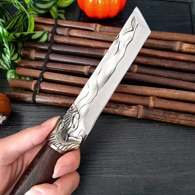 China China Style A with cover 7 inch Forged Stainless Steel Kitchen Knife Handmade Chef Butcher Fishing Knife Wooden Handle Cleaver Meat Cooking Knives