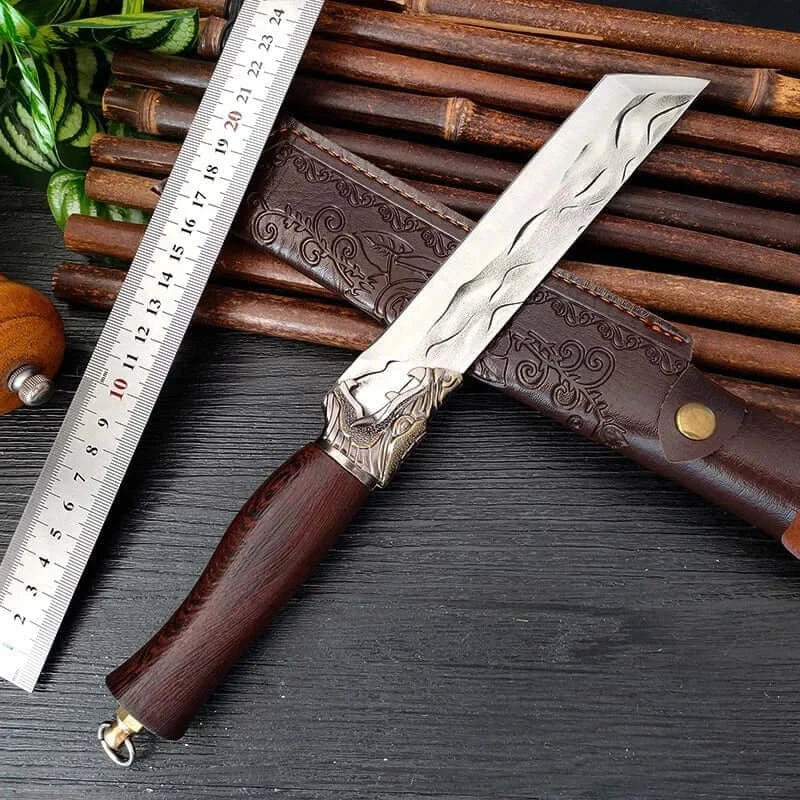 China China Style A with cover 7 inch Forged Stainless Steel Kitchen Knife Handmade Chef Butcher Fishing Knife Wooden Handle Cleaver Meat Cooking Knives