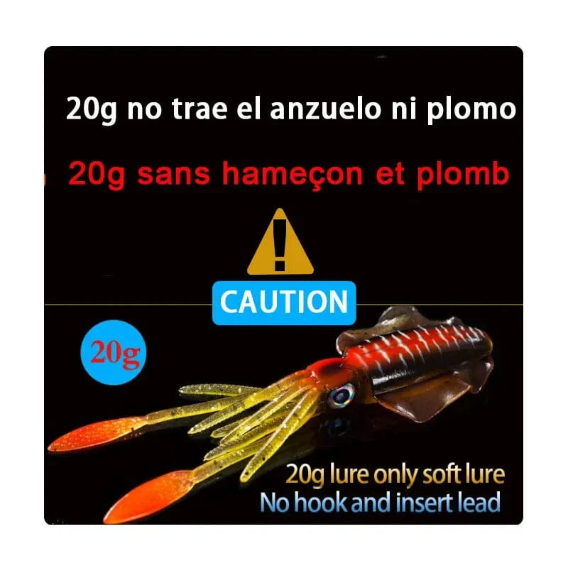 China China SUNMILE Fishing Soft Squid Lure 20g/60g/80g/100g/120g/150g Luminous/UV Squid Jig Fishing Lures For Sea Fishing Wobbler Bait