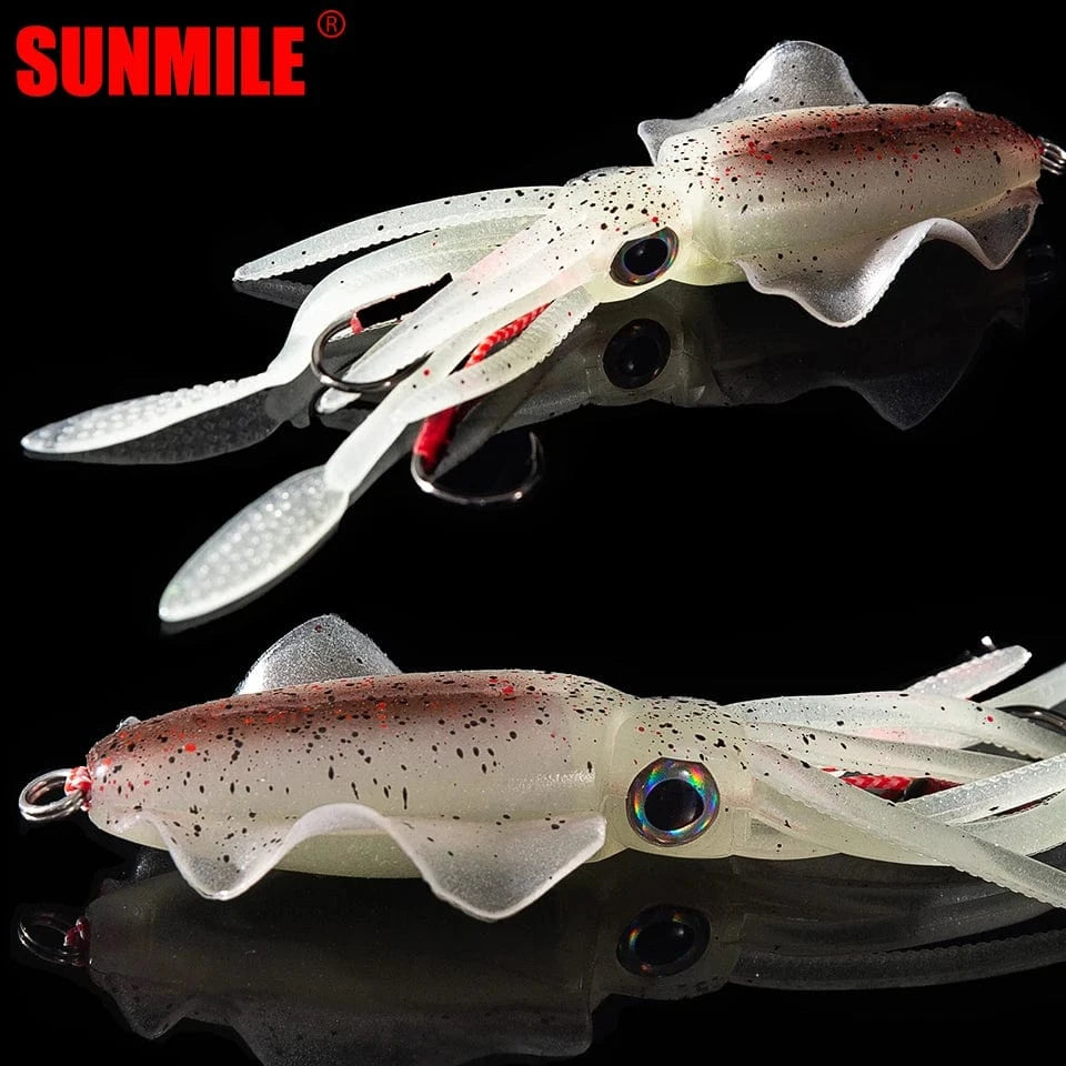 China China SUNMILE Fishing Soft Squid Lure 20g/60g/80g/100g/120g/150g Luminous/UV Squid Jig Fishing Lures For Sea Fishing Wobbler Bait