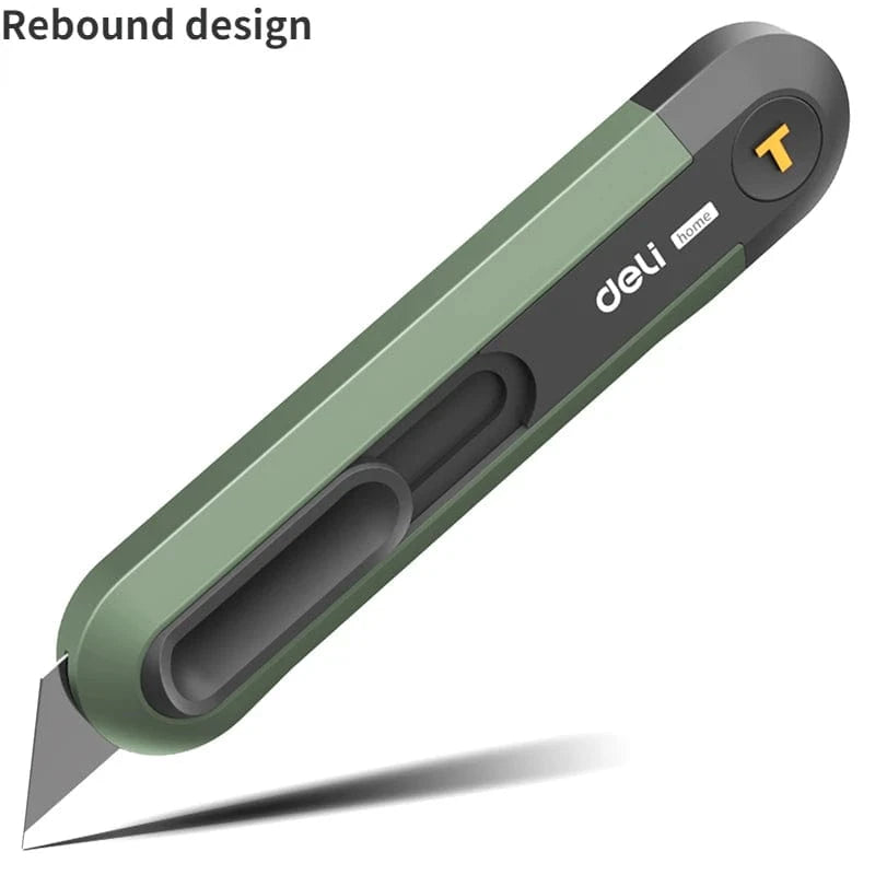 China China T-shape-Green Deli 1/3 Pcs Utility Knife Set Multifunction Self-locking or Rebound Art Knife Sets Portable Office Home Courier Unboxing Knifes