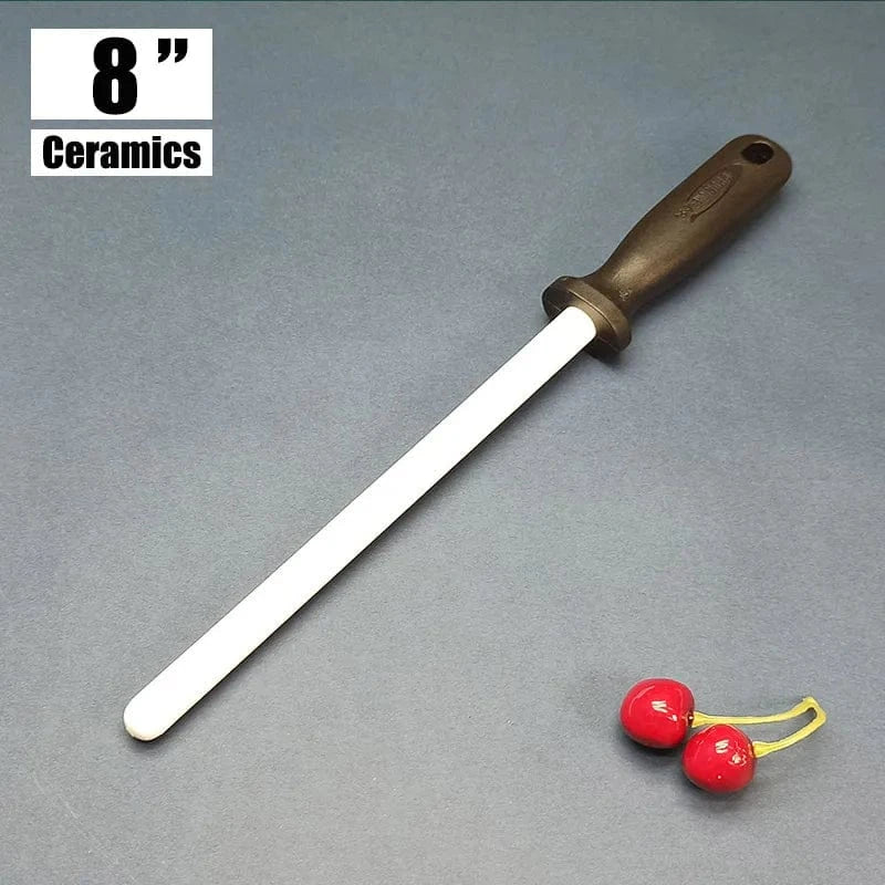 China China TC 8 INCH / choice 8/10/12 Inch Professional Ceramic Knife Sharpener Rod Durable Knife Grinder With Non-Slip Handle Kitchen Knife Sharpening Blade