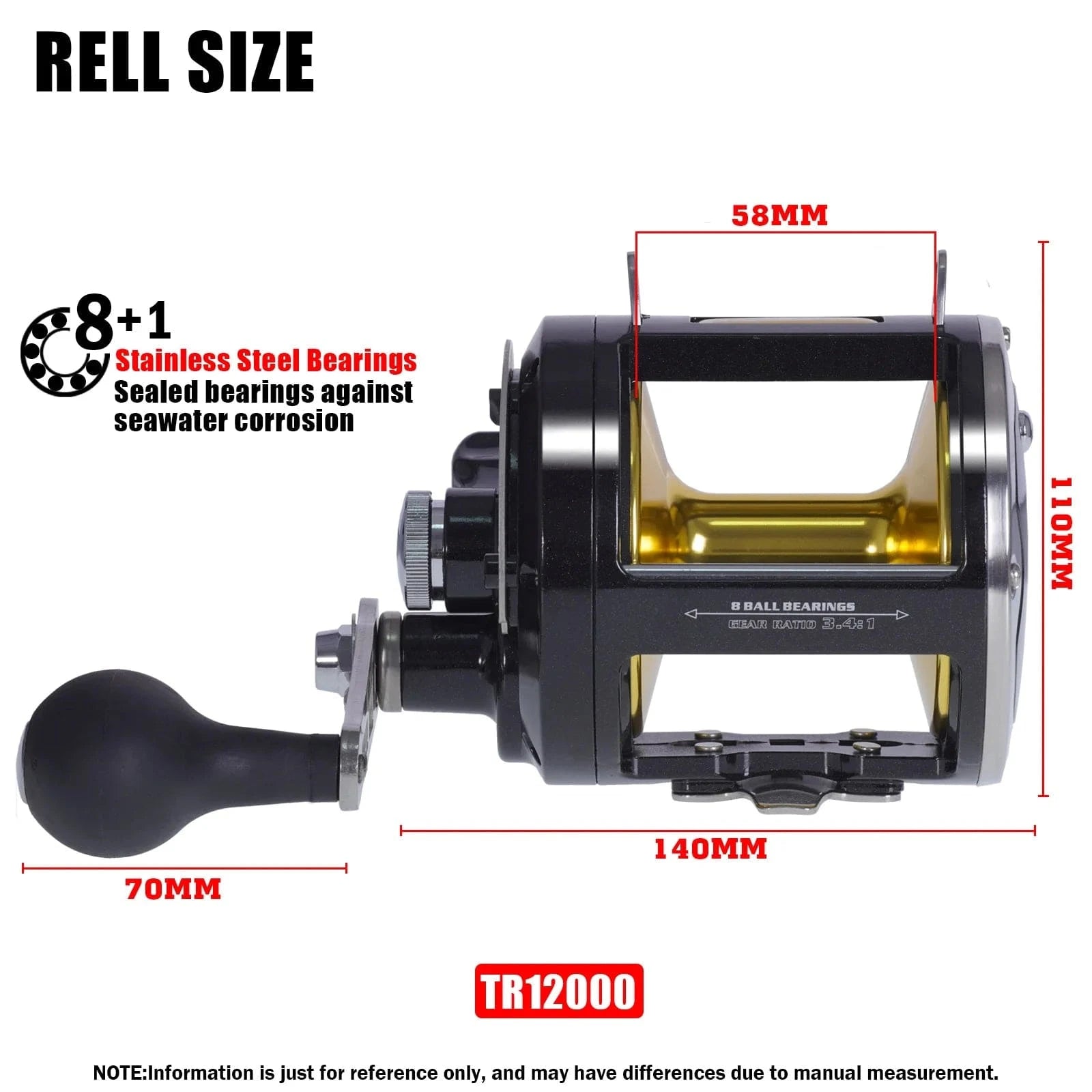 China China TG12000 Trolling Drum Fishing Reels All Aluminum Alloy Body Sea Saltwater Accessories Drag 30KG Jigging Reel Boat Carretilha De Pesca