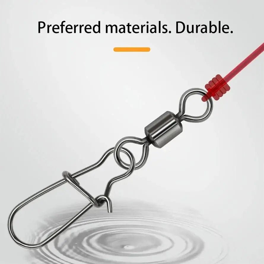 China China TIANNSII 30PCS 1#-12# Stainless Steel Fishing Connector Pin Bearing Rolling Swivel Snap Pins Fishing Tackle Accessories