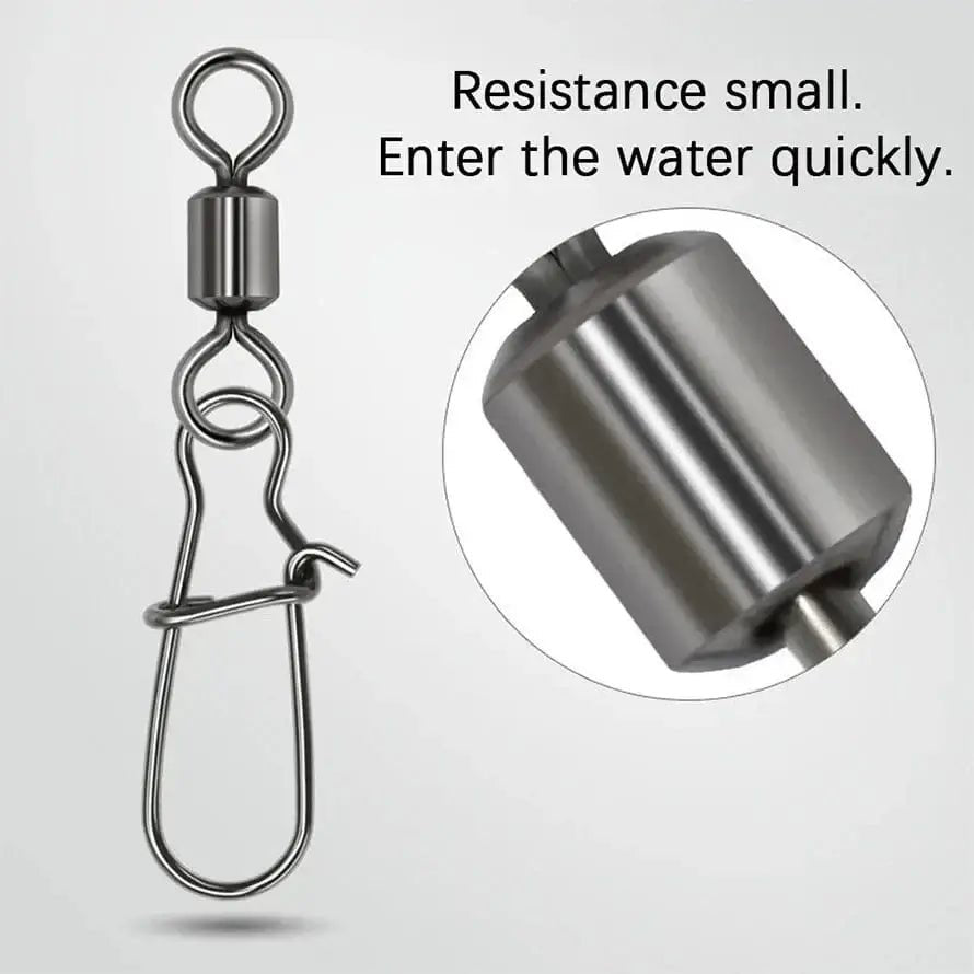 China China TIANNSII 30PCS 1#-12# Stainless Steel Fishing Connector Pin Bearing Rolling Swivel Snap Pins Fishing Tackle Accessories