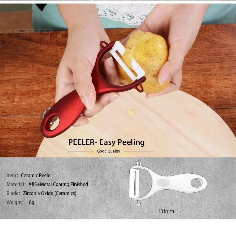 China China Timhome Zirconia Ceramic Knife Set 6" 5" 4" 3" Inch With Hollow Handle Kitchen Cooking Tools