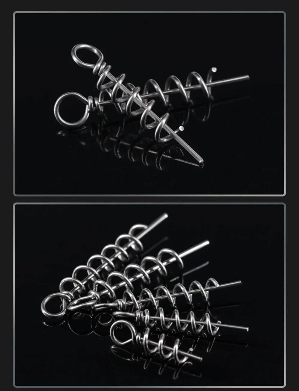 China China Topline 100pcs Spring Lock Pin Crank Hook Fishing Connector Stainless Steel Spring Crank Lock for Soft Lure Fishing Tackle