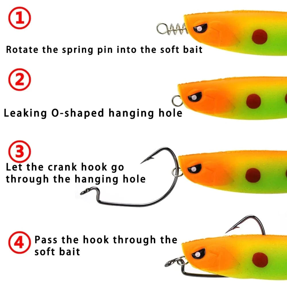 China China Topline 100pcs Spring Lock Pin Crank Hook Fishing Connector Stainless Steel Spring Crank Lock for Soft Lure Fishing Tackle