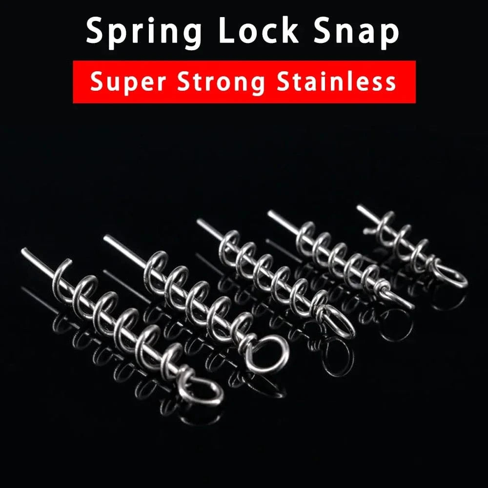 China China Topline 100pcs Spring Lock Pin Crank Hook Fishing Connector Stainless Steel Spring Crank Lock for Soft Lure Fishing Tackle